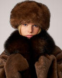 Pill Box Fox Faux Fur Hat