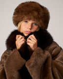 Pill Box Fox Faux Fur Hat