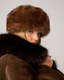 Pill Box Fox Faux Fur Hat