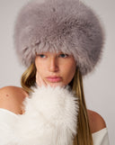 Pill Box Fox Faux Fur Hat