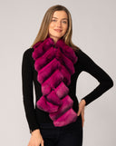 Faux Chinchilla Long Pull Through Scarf Fuchsia