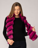 Faux Chinchilla Long Pull Through Scarf Fuchsia