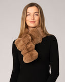 Pull Through Faux Chinchilla Scarf, Camel