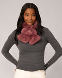 Pull Through Faux Chinchilla Scarf, Rose