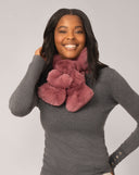 Pull Through Faux Chinchilla Scarf, Rose