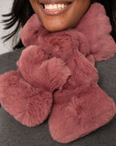 Pull Through Faux Chinchilla Scarf, Rose