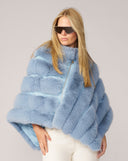 Channel Quilted Mink Faux Fur Cape