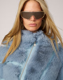 Channel Quilted Mink Faux Fur Cape