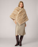 Channel Quilted Mink Faux Fur Cape