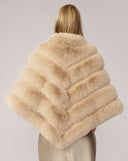 Channel Quilted Mink Faux Fur Cape