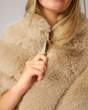 Channel Quilted Mink Faux Fur Cape