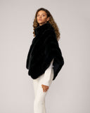 Channel Quilted Mink Faux Fur Cape