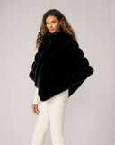 Channel Quilted Mink Faux Fur Cape