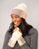 Color Block Hat and Fingerless Glove Set