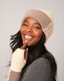 Color Block Hat and Fingerless Glove Set