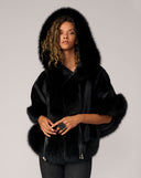 Mink Faux Fur Hooded Cape