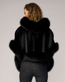 Mink Faux Fur Hooded Cape