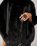 Mink Faux Fur Hooded Cape