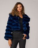 Shawl Collar Chinchilla Faux Fur Jacket