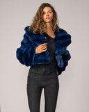 Shawl Collar Chinchilla Faux Fur Jacket