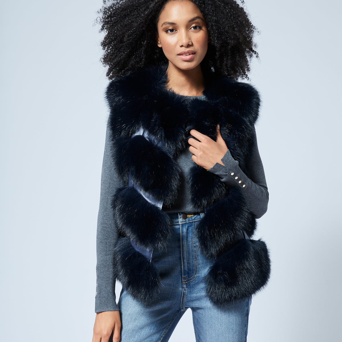 Faux Fur & Faux Leather Vest