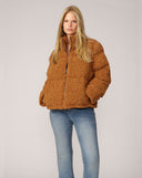 Plush Quilted Faux Fur Puffer Jacket