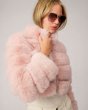 High Collar Fox Faux Fur Jacket