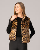 Faux Mink Leopard Vest