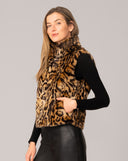 Faux Mink Leopard Vest