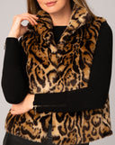 Faux Mink Leopard Vest